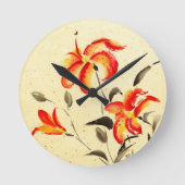 Horloge Ronde Lys de tigre - rouge (Recto)