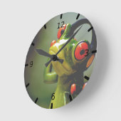 Horloge Ronde M. Frog avec casques (Angle)