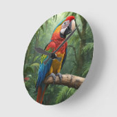 Horloge Ronde Macaw Parrot (Angle)