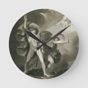 Horloge Ronde Macbeth, Banquo et les trois sorcières sur la