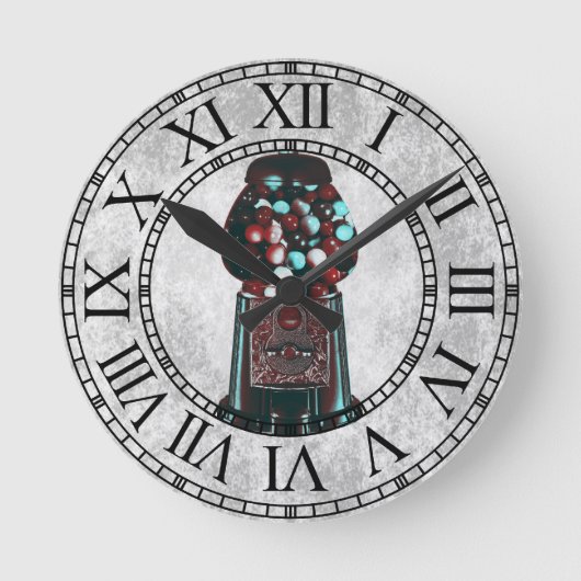 Horloge Ronde Machine de gumball rétro (Recto)
