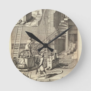Horloge Ronde Machines de lutte contre l'incendie, d'un livre