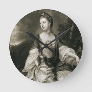 Horloge Ronde Madame Caroline Russell, gravé par James McArdell