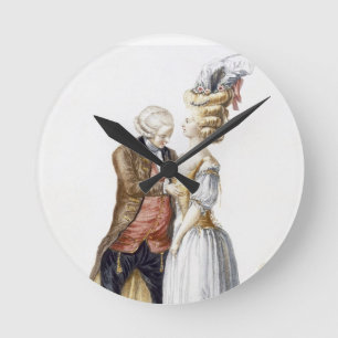 Horloge Ronde Madame élégante à un montage avec son tailleur,