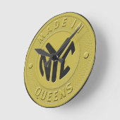 Horloge Ronde Made In New York Queens (Angle)