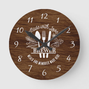 Horloge Ronde Made with Love Personalized Acrylic Wall Clock