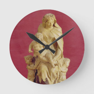 Horloge Ronde Madonna et enfant (papier-pierre)