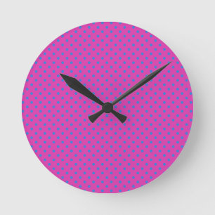 Horloge Ronde Magenta, Pois bleus