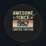 Horloge Ronde Magnifique Depuis 1957 Rétro 65 Anniversaire<br><div class="desc">1</div>