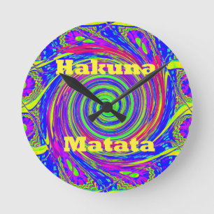 Horloge Ronde Magnifique Motif Géométrique Vectoriel Coloré En S