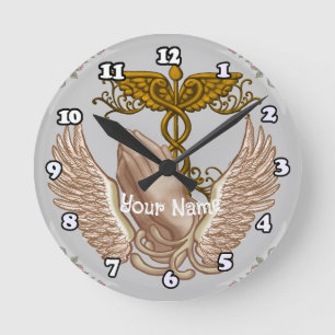 Horloge Ronde Mains chrétiennes infirmière
