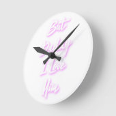Horloge Ronde "Mais papa je l'aime" miroir compact (Angle)