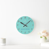 Horloge Ronde Maison de plage, Ancre, Vert menthe (Maison)