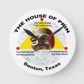 Horloge Ronde Maison de Prin Fasthouse Rabbits PoPo Denton Texas