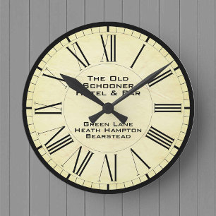 Horloge Ronde Maison Publique ou Bar à Thème