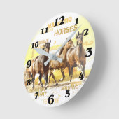 Horloge Ronde Major Horses Round Wall Clock (Angle)