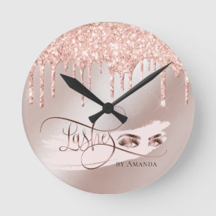 Horloge Ronde Makeup Eyebrow Eyes Lashes Rose Gold