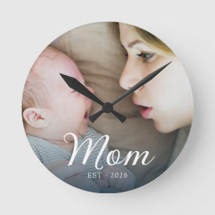 Horloge Ronde Maman a établi un script photo blanc