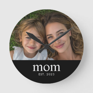 Horloge Ronde Maman a établi une photo minimaliste blanche moder