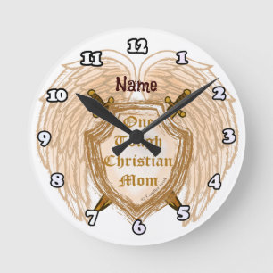 Horloge Ronde Maman chrétienne courageuse 