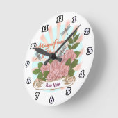 Horloge Ronde Maman magnifique rose (Angle)