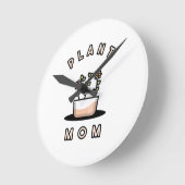 Horloge Ronde Maman plante (Angle)