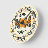 Horloge Ronde Maman Sunflower (Angle)
