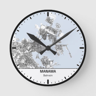 Horloge Ronde Manama Clock City Line Art