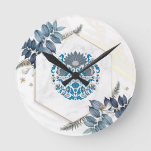 Horloge Ronde Mandala Art, Floral Graphisme Design