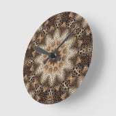 Horloge Ronde Mandala avec éléments hexagonaux (Angle)