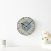 Horloge Ronde Mandala bleu clair Turquoise (Maison)
