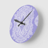 Horloge Ronde Mandala de diamant céleste (Angle)