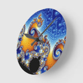 Horloge Ronde Mandelbrot bleu double spirale fractale (Angle)