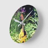 Horloge Ronde Mandolin Et Iris Flower Garden (Angle)