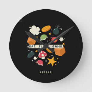 Horloge Ronde Manger. Dormir. Jouer. Répéter.