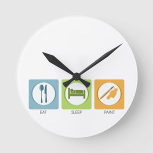 Horloge Ronde Manger Dormir Peindre