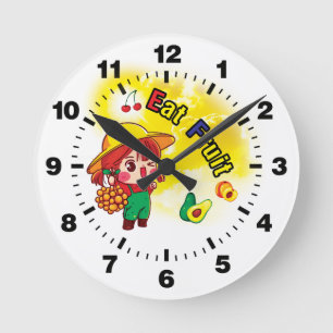 Horloge Ronde Mangez le fruit de l'horloge