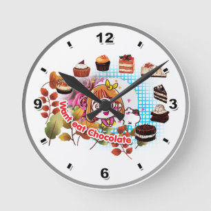 Horloge Ronde Mangez Le Gâteau Au Chocolat