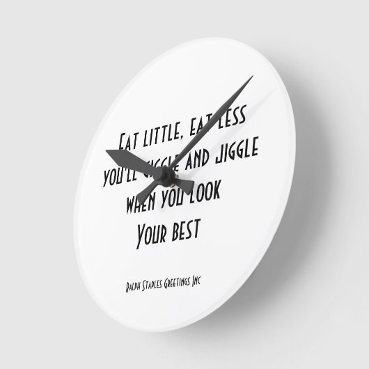 Horloge Ronde Mangez peu (Angle)