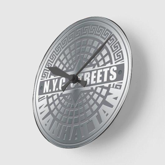 Horloge Ronde Manhole Couvre Manhattan (Angle)
