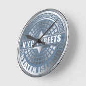Horloge Ronde Manhole Staten Island Blue (Angle)