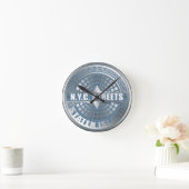 Horloge Ronde Manhole Staten Island Blue (Maison)