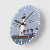 Horloge Ronde Manistee Light clock (Angle)