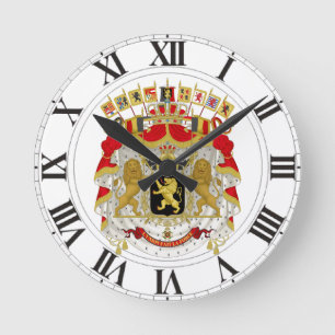Horloge Ronde Manteau de la Belgique des bras