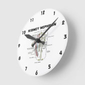 Horloge Ronde Manuel d'anatomie de Kidney Nephron Grey (Angle)