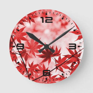 Horloge Ronde Maple Feuille Landscape Design-21355