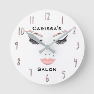 Horloge Ronde Maquillage or rose visage sourcils lèvres glam bea