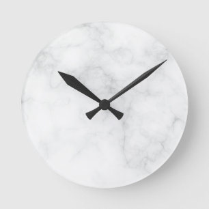 Horloge Ronde Marbre Blanc Moderne