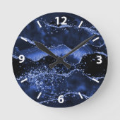 Horloge Ronde marbre bleu marine (Recto)