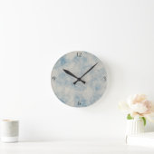 Horloge Ronde Marbre gris avec bleu (Maison)